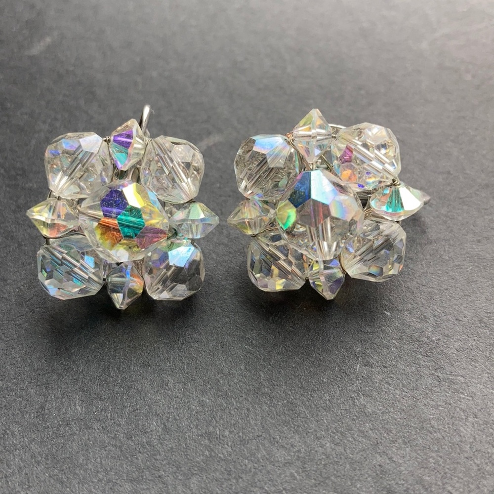 Aurora Borealis vintage earrings